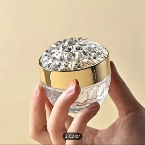 Elegant Crystal Jar with Gold Accent